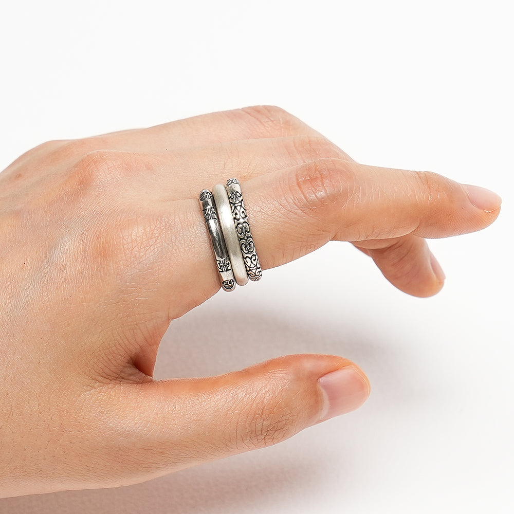 Long Life and Happiness Silver Ring