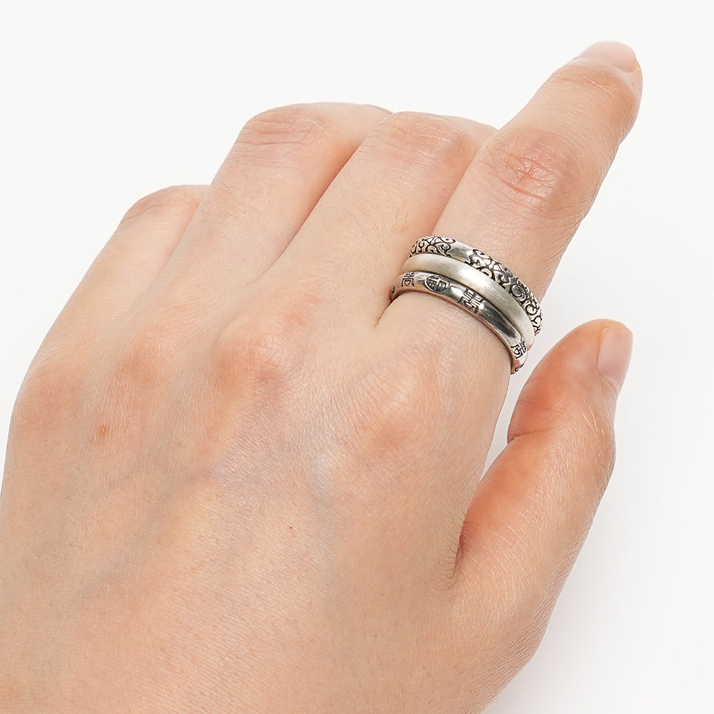 Long Life and Happiness Silver Ring