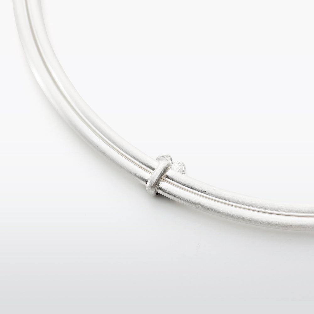 Flower Sterling Silver Twin Necklace