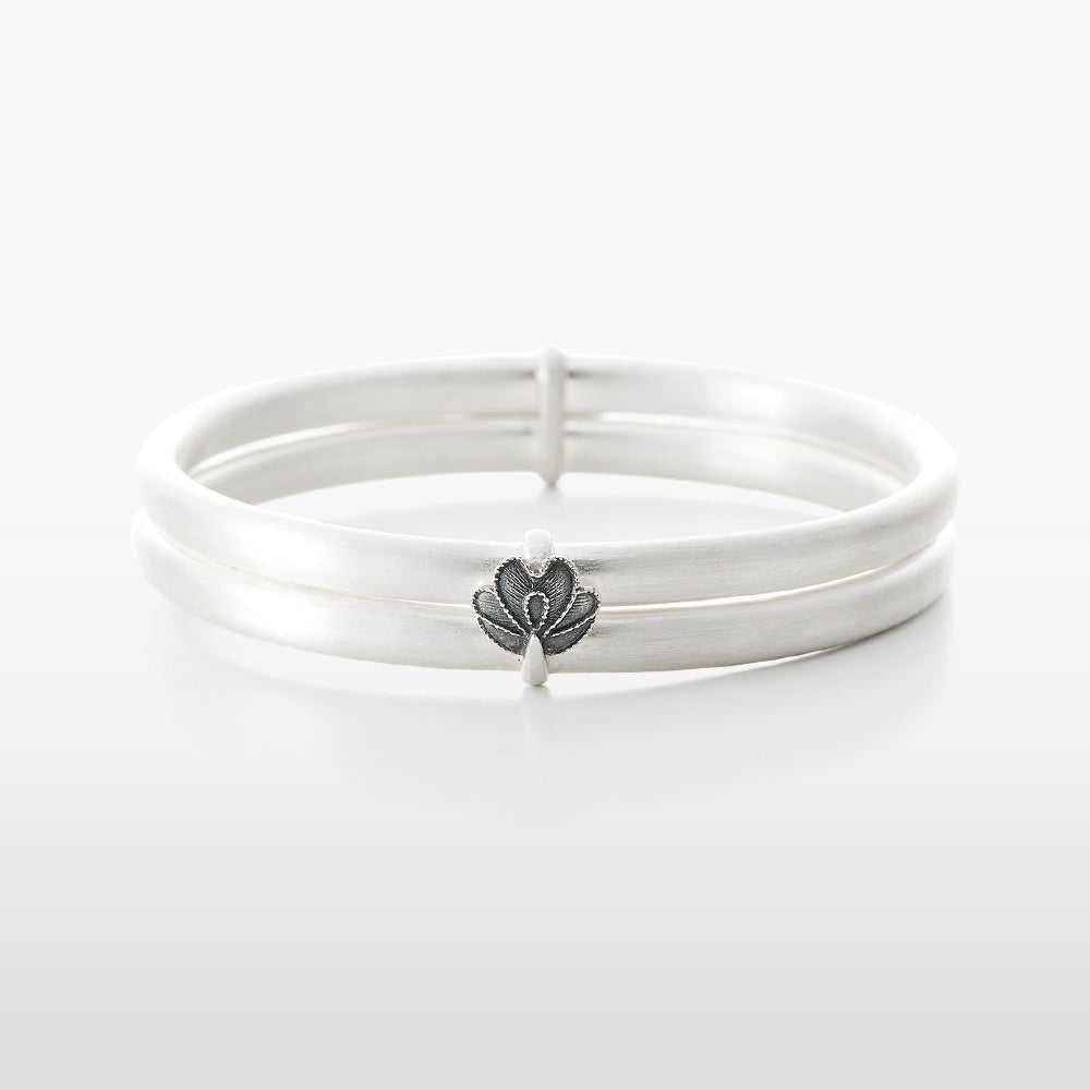 Flower Sterling Silver Twin Bracelet