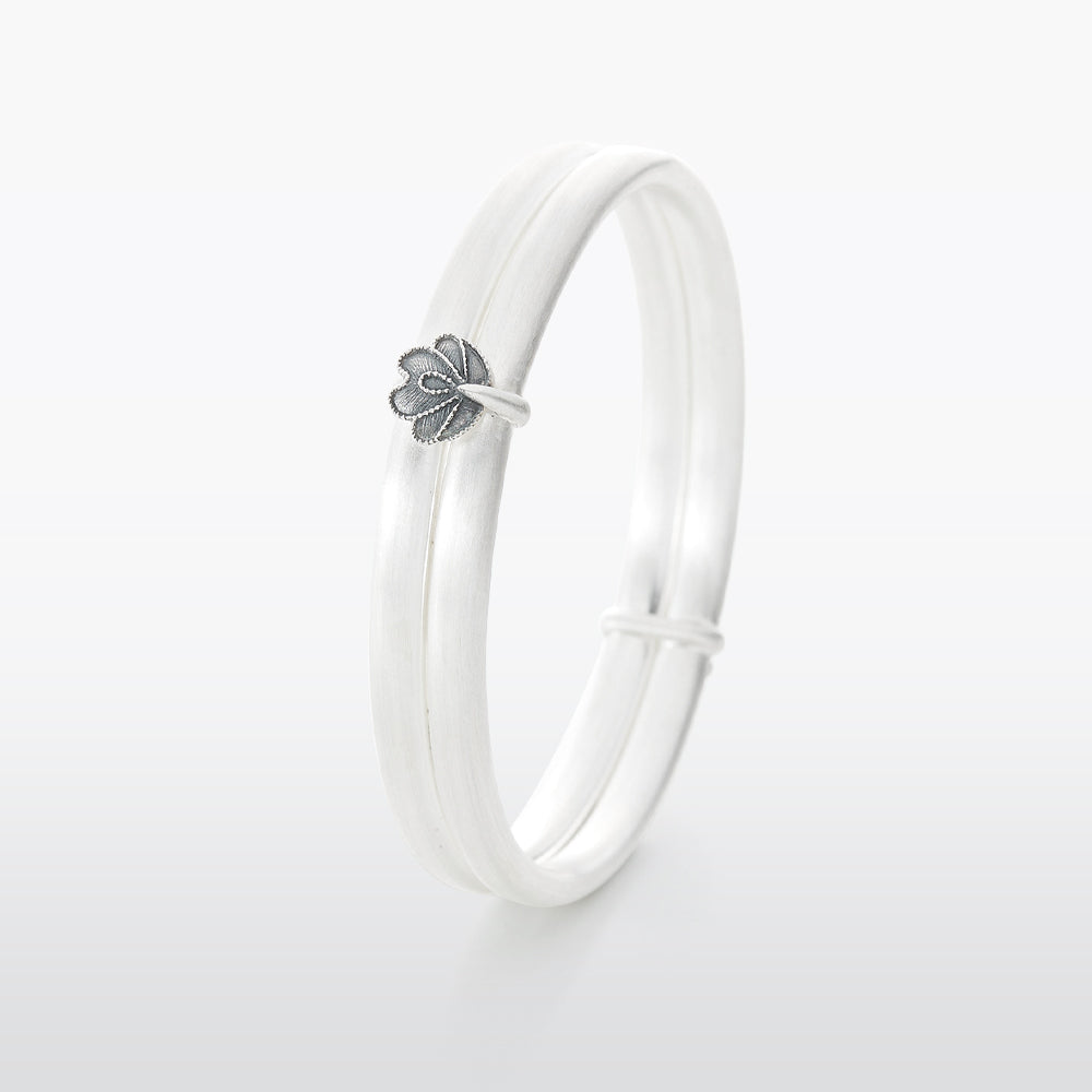 Flower Sterling Silver Twin Bracelet