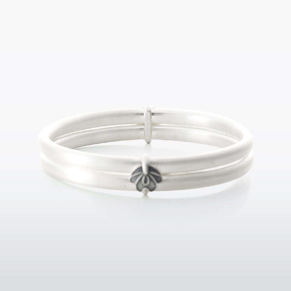 Flower Sterling Silver Twin Bracelet
