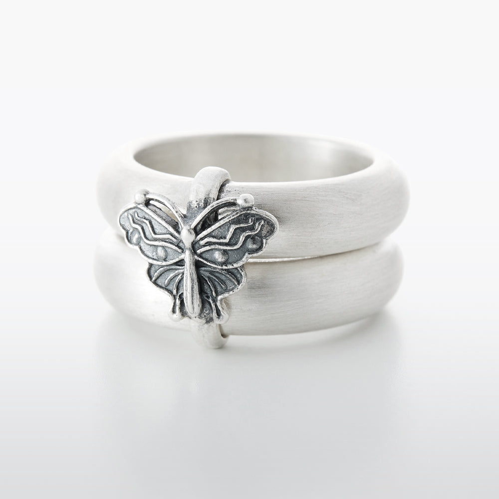 Butterfly Sterling Silver Twin Ring