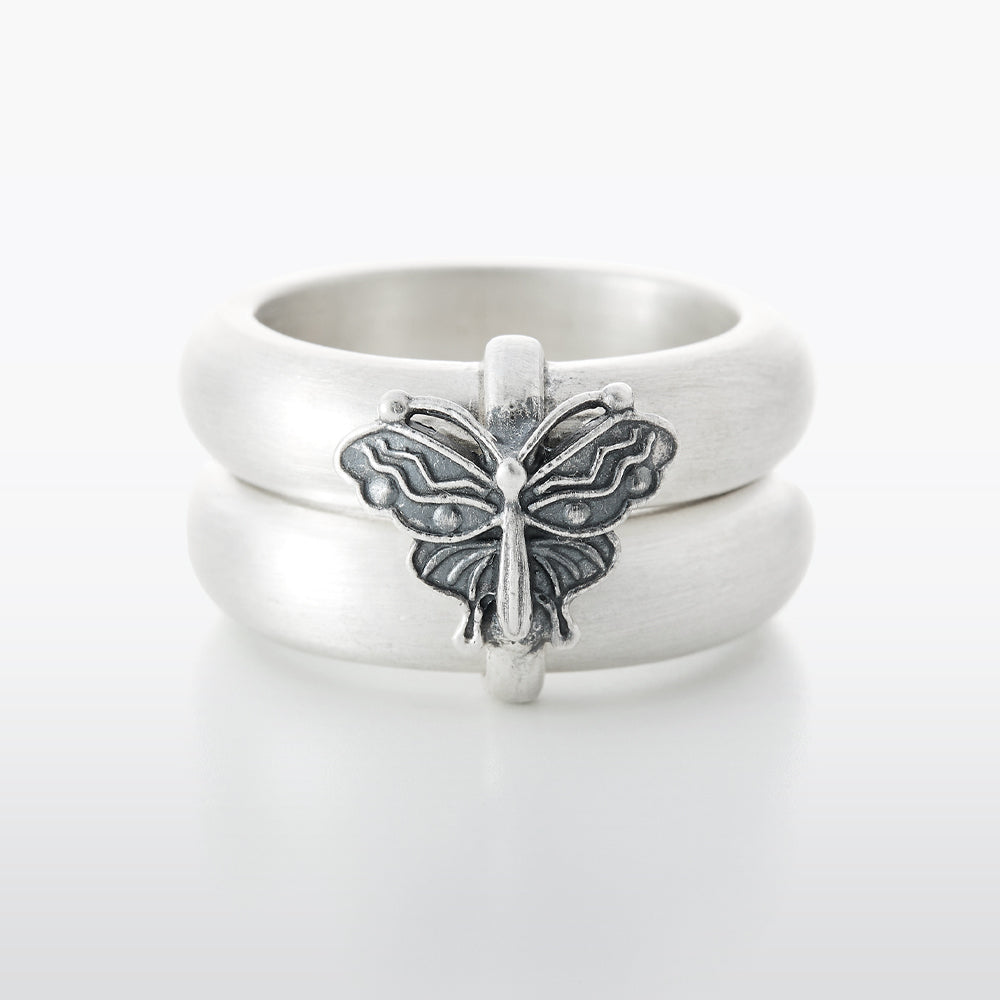 Butterfly Sterling Silver Twin Ring