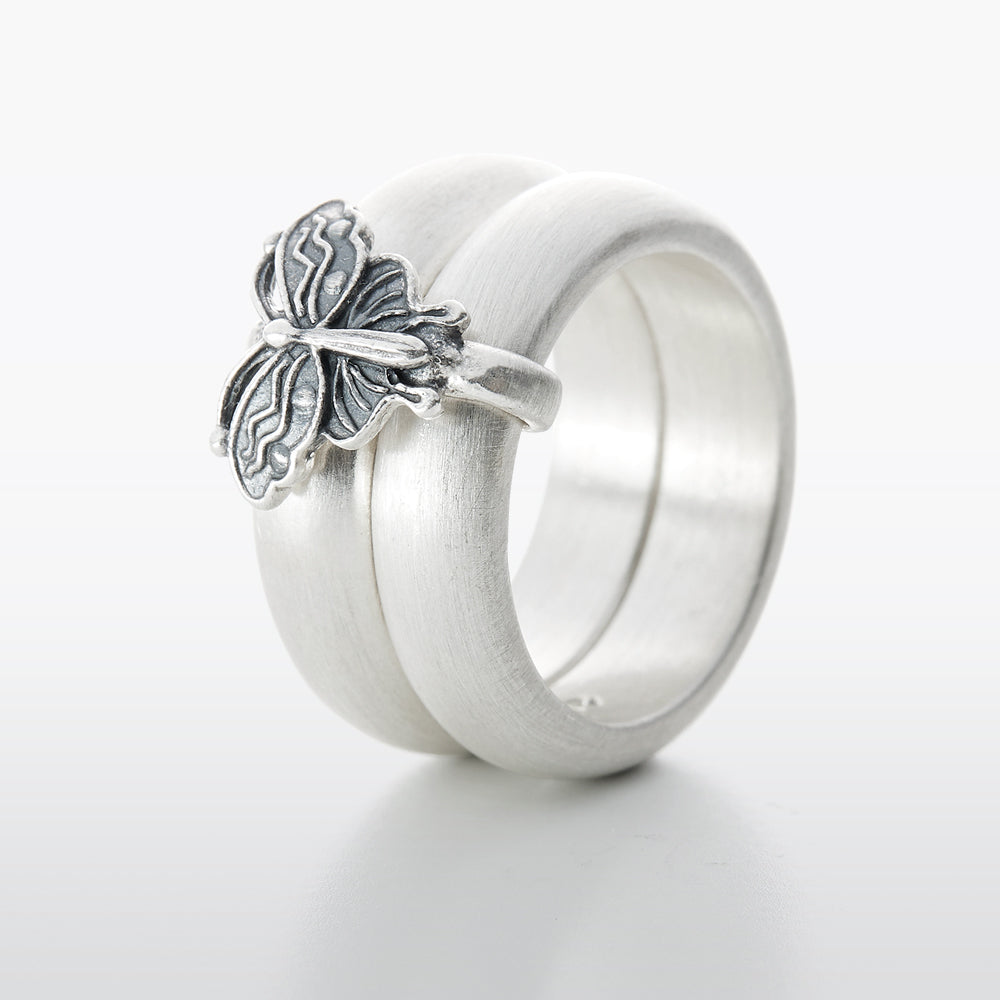 Butterfly Sterling Silver Twin Ring