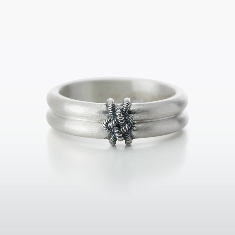 Twisted Knots Twins Silver Ring