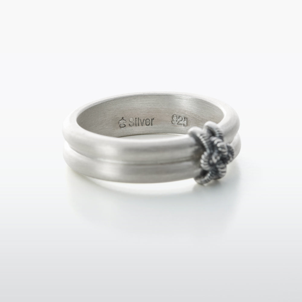 Twisted Knots Twins Silver Ring