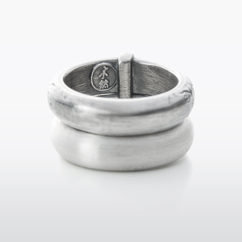 Heart Vine Twin Silver Ring